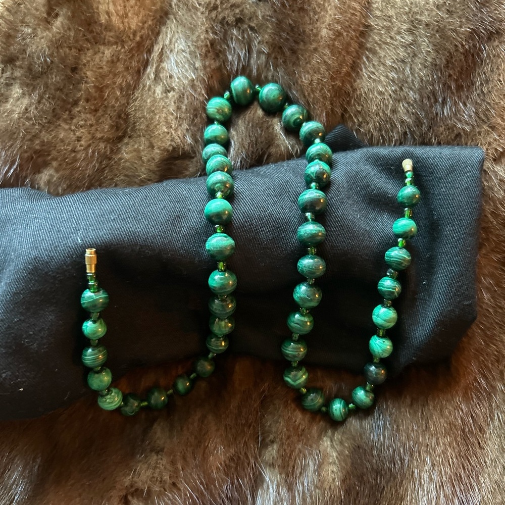 Green Beaded Malachite Necklace